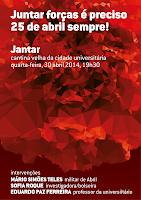 JANTAR COMEMORATIVO<br>DOS 40 ANOS DE ABRIL